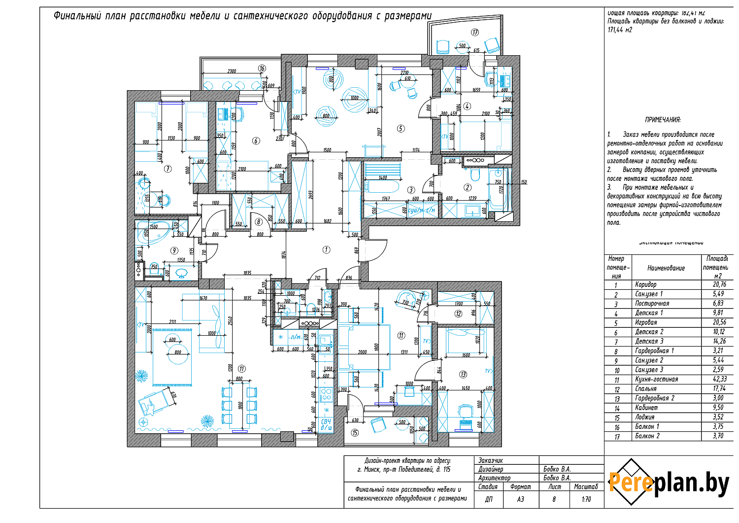 пр-т Победителей, 115 – дизайн-проект «Полный»